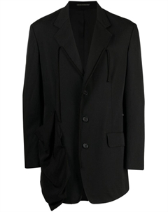 Шерстяной пиджак с заостренными лацканами, черный Yohji yamamoto