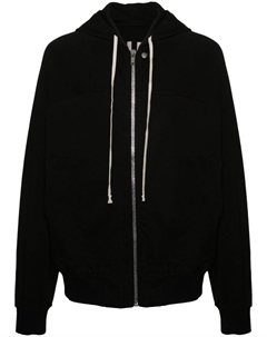 Хлопковая толстовка с капюшоном на молнии, черный Rick owens