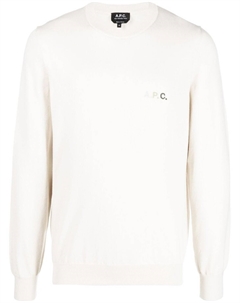 Джемпер с вышитым логотипом, бежевый A.p.c.