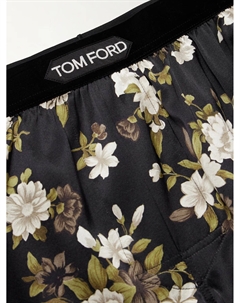 Боксеры из смесового шелка с цветочным принтом, черный Tom ford