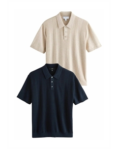 Рубашка поло REGULAR FIT - SHORT SLEEVE TEXTURED 2 PACK, синий Next