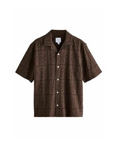 Рубашка REGULAR FIT-TEXTURED BRODERIE SHORT SLEEVE, коричневый Next