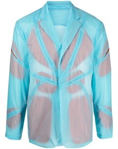 Полупрозрачный пиджак с заостренными лацканами, синий Post archive faction