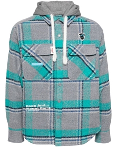 AAPE BY * клетчатая куртка с капюшоном, серый A bathing ape®