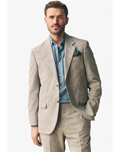 Пиджак-блейзер REGULAR FIT - CHECK - Suit jacket, бежевый Next