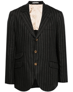 Полосатый пиджак из вирджинской шерсти, серый Brunello cucinelli