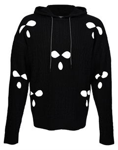 Трикотажное худи с вырезами, черный Mostly heard rarely seen