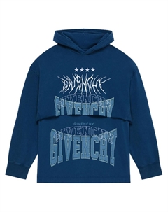 Многослойное худи с логотипом, синий Givenchy