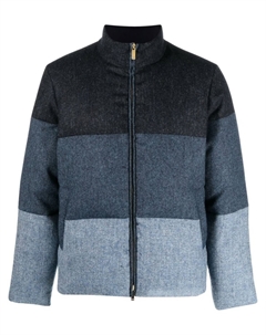 Пуховик в стиле колор-блок, синий Thom browne