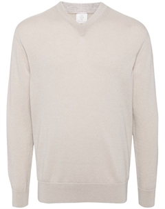 Кашемировый свитер с v-образным вырезом, серый Eleventy