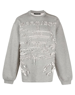 Paris' Best distressed cotton sweatshirt, серый Y / project