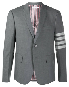 Шерстяной пиджак с полосками 4-Bar, серый Thom browne