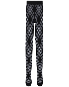 Клетчатые колготки из смесовой шерсти, черный Burberry