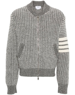 Бомбер крупной вязки с полосками 4-Bar, серый Thom browne