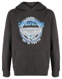 Худи из смесового органического хлопка с логотипом, серый Zadig&voltaire