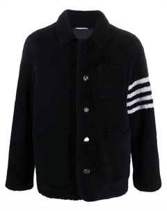 Шуба с полосками 4-Bar, синий Thom browne