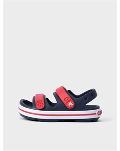 Сланцы с красными застежками, синие Crocs