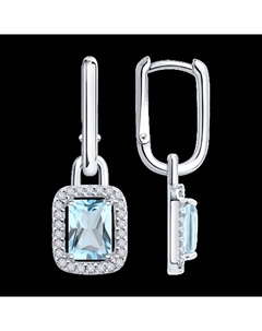 Серьги из серебра с топазами и фианитами Sokolov