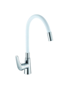 Смеситель для кухни D155302-3 цвет Хром Белый D-lin