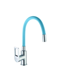 Смеситель для кухни D155308-6 цвет Хром Синий D-lin