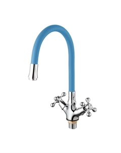 Смеситель для кухни D153810-6 цвет Хром Синий D-lin