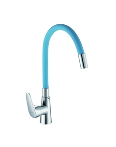 Смеситель для кухни D155302-6 цвет Хром Синий D-lin