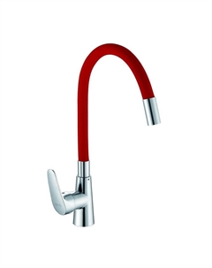 Смеситель для кухни D155302-4 цвет Хром Красный D-lin