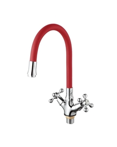 Смеситель для кухни D153810-4 цвет Хром Красный D-lin