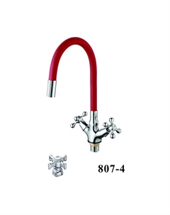 Смеситель для кухни D153807-4 цвет Хром Красный D-lin