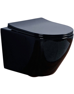 Унитаз Plaza PL30117DP подвесной Черный глянцевый с сиденьем Микролифт Olive's