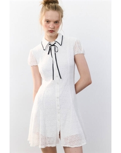 Платье мини ажурное с воротником Befree