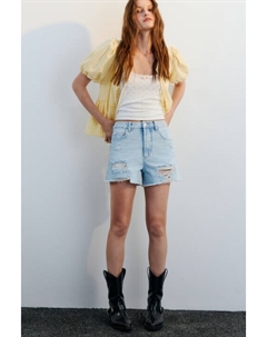 Шорты джинсовые рваные с высокой посадкой Befree