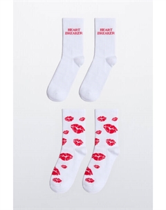 Набор носков высоких с принтом (2 пары) Befree