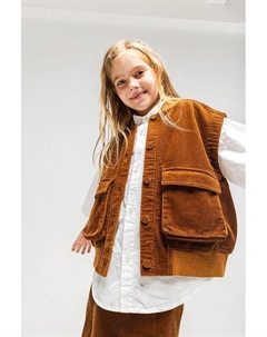 Жилет вельветовый с накладными карманами Nininono