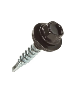 Саморез кровельный SMP2-73086-100, 5.5х19 мм цинк, шайба с прокладкой, PT3, RAL 8017, 100 шт. в пластиковом контейнере Starfix