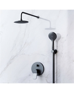 Встраиваемая душевая система AM.PM X-Joy FB85A1RH02 черная: тропический верхний душ, ручной душ Am.pm.