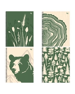 Тетрадь Лес 96л А5 60 г/кв.м клетка на гребне Bg