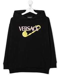 Kids худи с логотипом, черный Versace