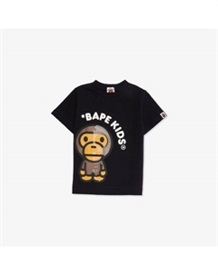 Футболка из хлопкового джерси с принтом glow in the dark Baby Milo, 1-5 лет, черный A bathing ape®