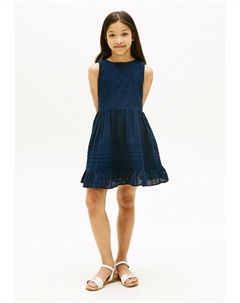 Повседневное платье BRODERIE ANGLAISE, темно-синий Tommy hilfiger