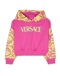 Kids худи с логотипом, розовый Versace