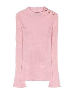 Kids джемпер в рубчик с пуговицами Medusa, розовый Versace