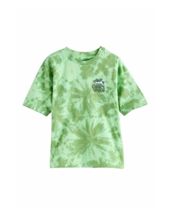 Футболка с принтом RELAXED FIT TIE DYE GRAPHIC SHORT SLEEVE, зеленый Next