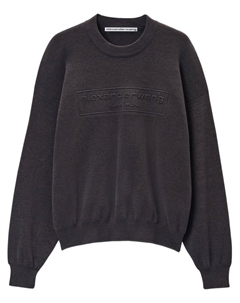 Свитер с тисненым логотипом, серый Alexander wang