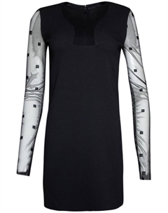 Платье мини из тюля с логотипом 4G, черный Givenchy