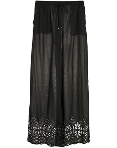 Брюки палаццо с английской вышивкой, черный Amir slama