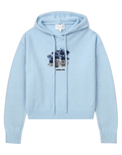 Худи с цветочной вышивкой, синий Shushu/tong