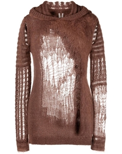 Худи с перфорацией, коричневый Rick owens