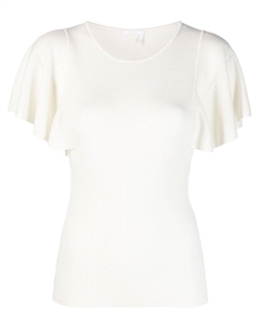 Топ с оборками на рукавах, серый Chloe