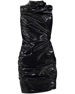 Платье из ламинированного джерси, черный Alexander mcqueen